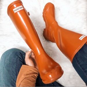 🚫SOLD🚫HUNTER original big kids tall orange boots